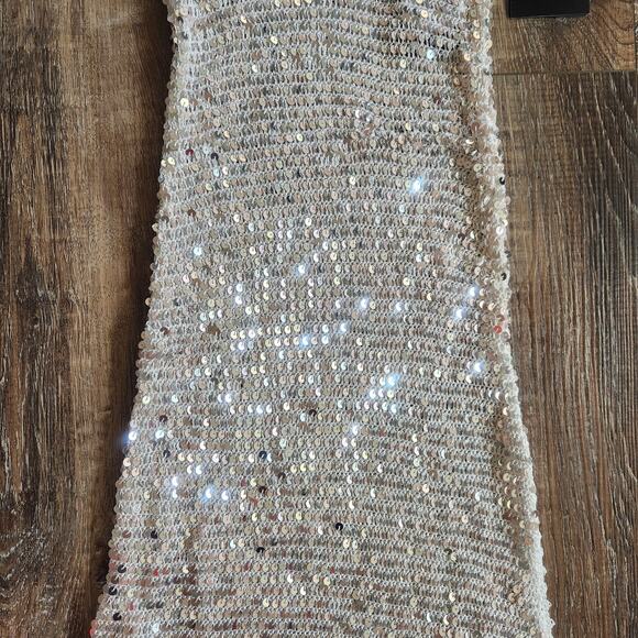 Retrofete Marie Sequin Crochet Dress in Silver and White Size XS/S NWT Maxi - Picture 5 of 15